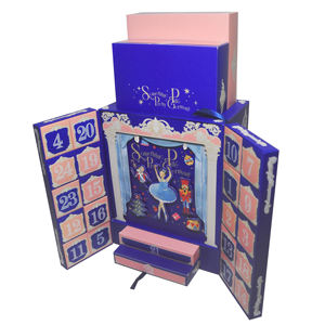 MOQ 20 Pezzi Disponibili Ingrosso Scatola Calendario dell'Avvento di Lusso 24 Giorni con Due Ante Magnetiche e Scena 3D Kit Ragazza Danzante - Product Image 6