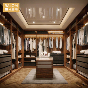 Sistema di Cabina <span class=keywords><strong>Armadio</strong></span> Moderna di Lusso Personalizzata BALOM a Forma di U <span class=keywords><strong>con</strong></span> Illuminazione a LED e Porte in Vetro - Arredamento per Spogliatoio - Product Image 3