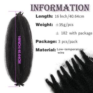 Lot <span class=keywords><strong>de</strong></span> 3 mèches <span class=keywords><strong>de</strong></span> cheveux pré-étirées Afro Kinky <span class=keywords><strong>pour</strong></span> tresses, 205g, 24 pouces, couleur gris, extensions Cuban Twist - Product Image 3