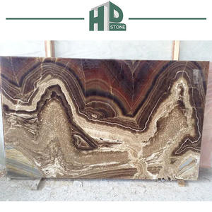 แผ่นหินอ่อนธรรมชาติหรูหราโอนิกซ์หยกน้ำตาลนิลแผ่นหินอ่อนสีน้ำตาล - Product Image 4