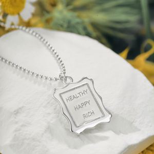 Collier pendentif carré alphabet pour enfant, bébé, en argent sterling 925, hypoallergénique, sans nickel, Dylam - Product Image 4