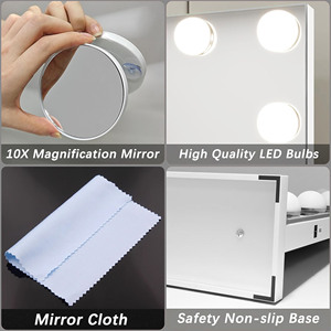 Thông minh Dimmable 15 LED ánh sáng bóng đèn gương cho Vuông 3 màu chiếu sáng phòng ngủ Make-up gương với LED ánh sáng Vanity gương - Product Image 5