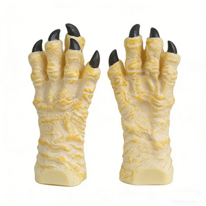 Gants en silicone jaunes à griffes d'aigle, accessoire de fête costumée d'horreur pour Halloween - Product Image 4