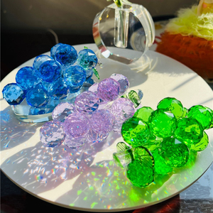 Đồ Trang Trí Bàn Gia Đình Sang Trọng Màu Hồng Thạch Anh Tím Pha Lê Thủ Công Bằng Thủy Tinh Bó Nho - Product Image 1