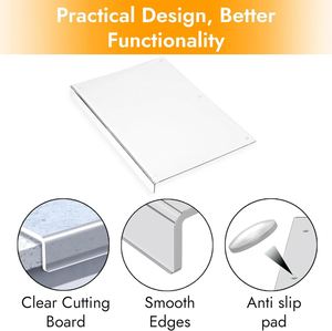 Food Grade Transparent Large Multifunction Thick Acrylic Rectangle Cutting Board Counter Lip Non-Slip Eco-Friendly Multi-Use - Product Image 4