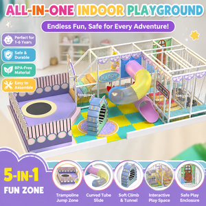 Heavy Duty Children <b>Indoor</b> Playground with <b>Slide</b> Climbing Net for Resort <b>Indoor</b> Play Area - Product Image 1