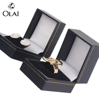 Boîte à boucles d'oreilles en cuir noir, personnalisée, emballage de bijoux, en stock, 1 pièce