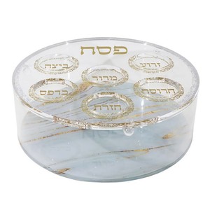 Boîte à Matzô en acrylique avec base dorée scintillante, support à Matzô en Lucite avec lettrage hébreu, élégante boîte de rangement Judaica - Product Image 4