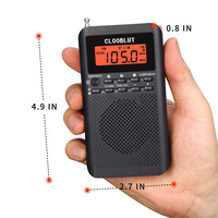NOAA Hava Durumu AM/FM Taşınabilir Radyo Dijital Çalar Saat Uyku Zamanlayıcısı 2 AA Pil Stereo Kulaklık Dahili Hoparlör LCD Ekran