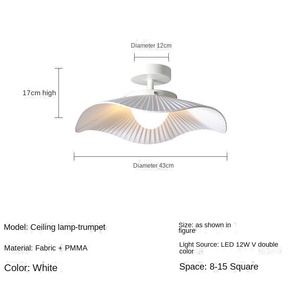 <span class=keywords><strong>Lampadario</strong></span> a Foglia di Loto Crema, Design Nordico Moderno e Semplice, Illuminazione Creativa e Personalizzata per Camera da Letto Femminile e Ristorante - Product Image 6