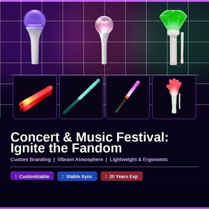 Bâton lumineux LED personnalisé en <span class=keywords><strong>ABS</strong></span> avec 3 capsules LED, 3 modes d'éclairage (fixe et clignotant) pour concerts Kpop, mariages et fêtes - Product Image 6