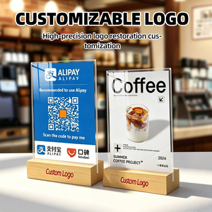 Porta Biglietti da Visita Personalizzato in Acciaio Inox con Base in Metallo, Supporto per Numeri da Tavolo, Porta Carte con Base Effetto Legno - Product Image 2