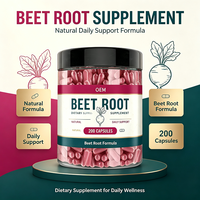 Capsules de racine de betterave naturelle en vrac, 200 unités, pour la circulation sanguine et la vitalité, soutien au bien-être domestique, approvisionnement en gros