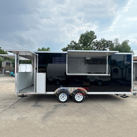 Remorque alimentaire personnalisée de 19 pieds certifiée DOT CE avec véranda, cuisine mobile extérieure, chariot de restauration rapide, camion de restauration