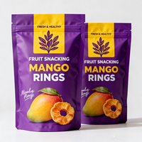 Sachet plastique personnalisé pour snacks, pochette à bonbons recyclable, sachet alimentaire refermable, emballage pour mangues séchées, étiquette et logo personnalisés