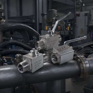 Vanne à bille hydraulique KHB G1/4 G3/8 G1/2 en acier inoxydable haute pression PN 315 bars pour système hydraulique - Product Image 2