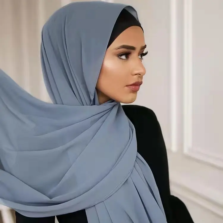 여성 hijab 스카프 일반 컬러 긴 목도리 아랍 이슬람 스카프