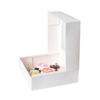 Boîtes de boulangerie personnalisées de 8x8x2 pouces boîte d'emballage de beignets en carton pour biscuits boîte à dessert artisanale avec fenêtre transparente