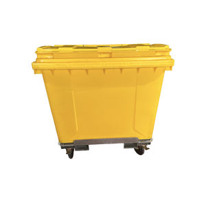 Salon de grande capacité avec anneau de pression, poubelle circulaire transparente en plastique 660 1100L poubelle à roulettes avec chaîne - Product Image 2