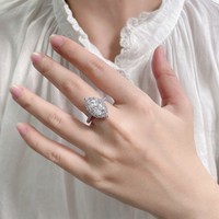 Bague Mlluki en argent sterling 925 avec moissanite ovale de 3 carats, couleur D, taille 8x12, imitation diamant, bijou œuf de pigeon