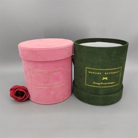 Boîtes cadeaux personnalisables en velours vert et rose pour la Saint-Valentin, impression dorée, carton recyclé, prêtes à l'emploi