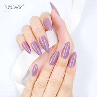 Offre Spéciale : Faux Ongles Stiletto Amande Longs en ABS Chromé Brillant à Impression Holographique (24 Pièces) – Personnalisables pour Doigts