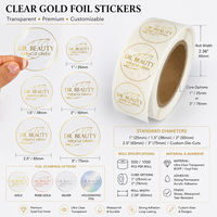 Autocollant rond transparent personnalisé pas cher pour cadeaux de Noël, autocollant adhésif imperméable pour bouteille de vin avec logo clair