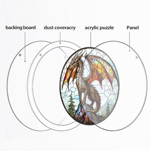 <span class=keywords><strong>Puzzle</strong></span> in Acrilico con Stampa UV Personalizzata e Taglio Laser, Acchiappasole in Vetro Colorato per Decorazione da Appendere alla Finestra - Product Image 2