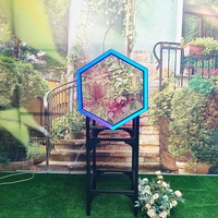Photomaton personnalisé avec miroir hexagonal en acier inoxydable, détachable, effet kaléidoscope infini