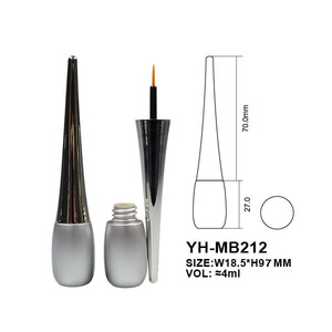 Emballage d'eye-liner argenté de forme spéciale, flacon vide en plastique pour eye-liner liquide, tube cosmétique pour sérum pour cils avec impression personnalisée - Product Image 2