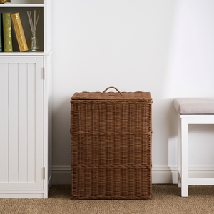 Joseph Rectangular Woven Resin Wicker <b>Laundry</b> Hamper 17.3 x 13.8 x 23.6 Espresso Brown - Product Image 4