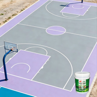 Revêtement de sol pour terrains de sport (basketball, tennis, volley-ball) à base d'acrylique aqueux, écologique, non toxique et hautement élastique