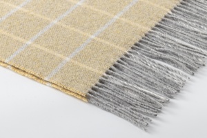 Couverture en laine à carreaux Hengtai en gros avec franges 50% laine 50% polyester Couverture en laine Couverture bon marché - Product Image 2