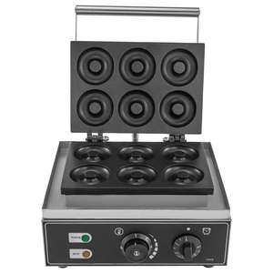 Machine à donuts 6 cavités 220V Plaque standard grande taille 50-300 ℃   Réglable 9,11 kg Robuste - Product Image 2
