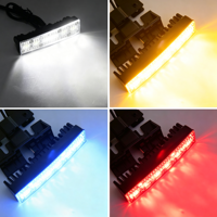 18W Superhelle LED-Warnleuchte für Kühlergrill mit 13 Stroboskopmodi, Aluminiumgehäuse, 4 Farben, Notfall-Blinklicht