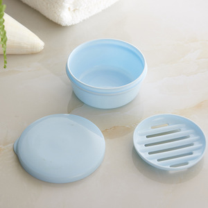 Likerai Portable Round Plastic Soap Box With Lid For Bathroom Travel Use - Product Image 2