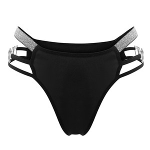 <span class=keywords><strong>Slip</strong></span> da donna taglie forti, sexy, con anello a cuore in argento e laccetto, tinta unita, stile cheeky - Product Image 5
