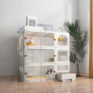 Hot Seller All-in-One <strong>Cat</strong> House Luxury Modern Wood <strong>Cat</strong> Villa with Thickened Platform Litter Box Bed <strong>Cage</strong> for Indoor Home <strong>Cats</strong> - Product Image 2