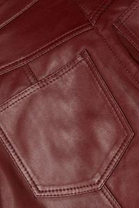 Culottes en cuir véritable faites à la main Pantalons en cuir marron pour femmes Pantalons de yoga - Product Image 3