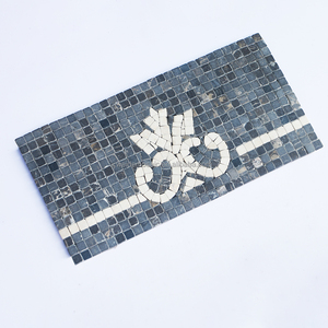 Bordure en mosaïque de <span class=keywords><strong>marbre</strong></span> motif clé grecque laurier, bordure personnalisée en mosaïque de <span class=keywords><strong>marbre</strong></span> motif vigne pour décoration murale de salle de bain - Product Image 4