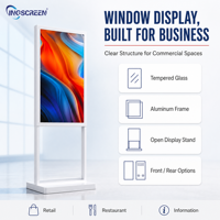 Écran LCD publicitaire commercial INGSCREEN pour vitrine, lecteur d'affichage numérique sur pied Android pour centre commercial