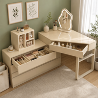 Table de maquillage avec tiroirs, coiffeuse multifonctionnelle avec rangement, bureau moderne de luxe léger pour chambre à coucher