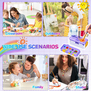 Limpiador de Pinceles al por Mayor con Botón de Drenaje, Máquina de Limpieza Automática con Circulación de Agua, Cubo para Herramientas de Arte - Product Image 4