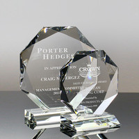 Plaque en verre octogonale classique à personnaliser, trophée en cristal K9, best-seller
