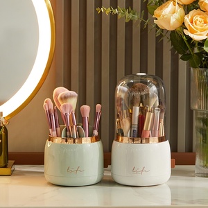 Support rotatif de luxe auto-conçu pour brosses, anti-poussière, organisateur de crayons à sourcils et de rouges à lèvres, en plastique PET injecté - Product Image 3
