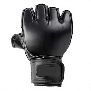 Gants de MMA en cuir noir 8oz PU, légers, respirants, avec sangle de poignet réglable, design personnalisé, pour la boxe et les arts martiaux - Product Image 2
