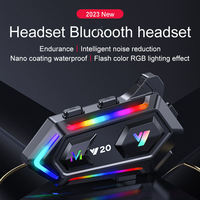 Casque audio sans fil à connexion rapide pour moto Y20, accessoires de moto en gros, meilleur casque audio avec lumières RVB