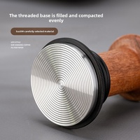 Presse-café à ressort en acier inoxydable 304 avec poignée en bois, pression constante réglable, outil de pressage de pucks, équipement de barista