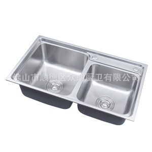 Évier de cuisine double en acier inoxydable 304 F-7241-304 à encastrer, poli, facile à nettoyer - Product Image 4