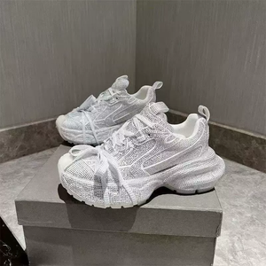 2025 Female <b>Sparkling</b> Sneakers Chunky Sole <b>Shoes</b> Casual Footwear with Rhinestone Glitter Platform Sneakers for Women - Product Image 5